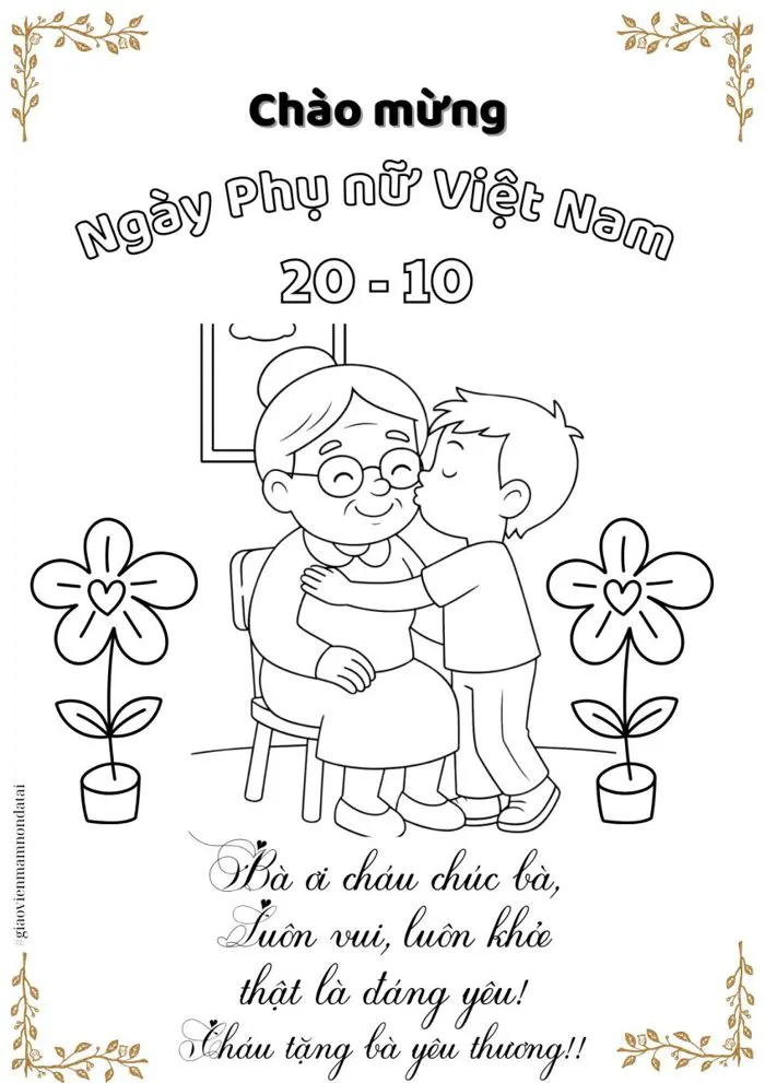 Một số mẫu tranh tô màu 20/10