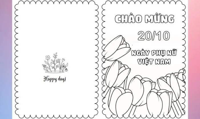 Vẽ tranh 20/10 tặng cô giáo, tặng mẹ đơn giản 2026
