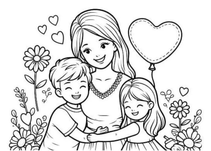 Tranh tô màu bé làm thiệp tặng mẹ, cô giáo nhân ngày 20/10