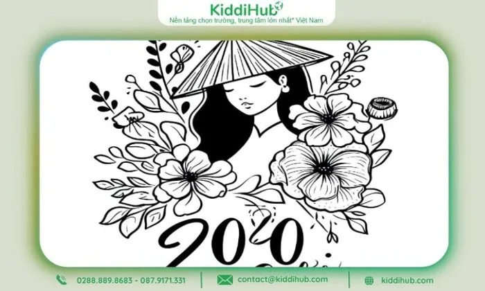 Tranh tô màu ngày 20/10 – Quà tặng ý nghĩa cho mẹ và cô