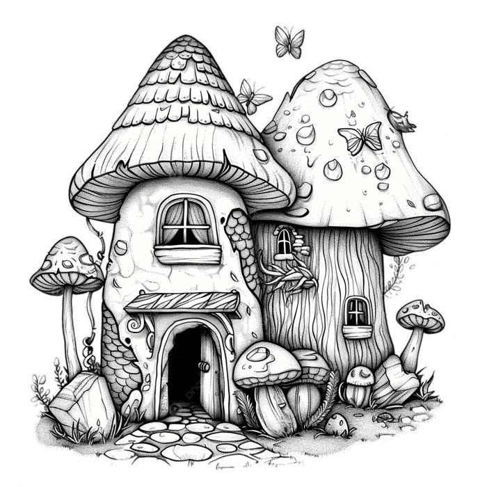 Hình ảnh Tranh Tô Màu Ngôi Nhà Nấm Dễ Thương PNG , Clipart Nhà, Clipart  Nấm, Nấm PNG trong suốt và Vector để tải xuống miễn phí