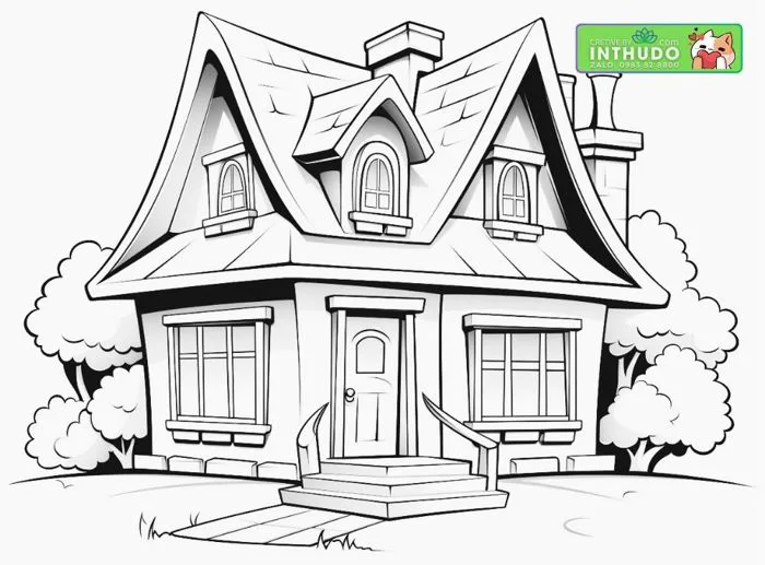 Tổng hợp 40 mẫu tranh tô màu ngôi nhà mơ ước tuyệt đẹp