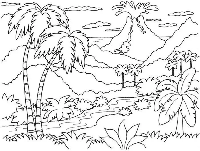Tuyển tập tranh tô màu phong cảnh đẹp mê ly, giúp bé thỏa sức sáng tạo