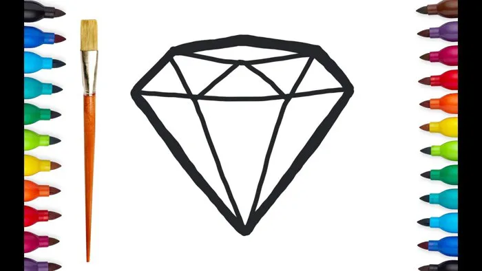 Vẽ và tô màu kim cương cho trẻ em | Drawing and coloring Diamond for kids,  toddlers | Scribbly TV ☆