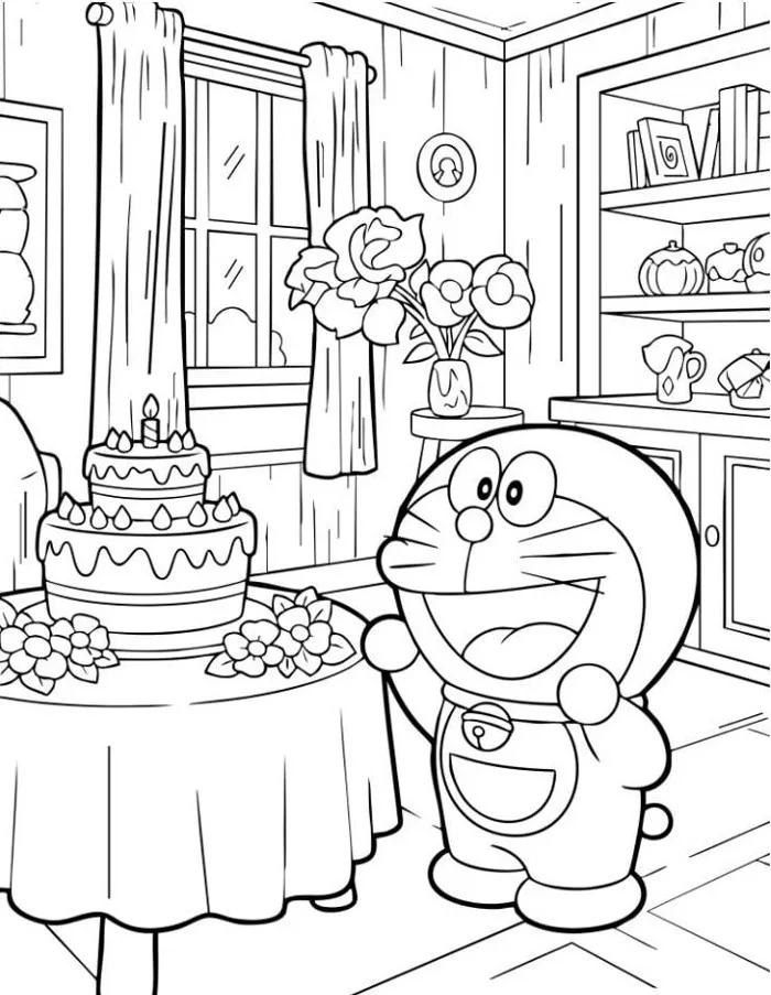 Tranh tô màu Doraemon và Nobita, khơi gợi trí tưởng tượng, niềm vui tuổi  thơ cho bé