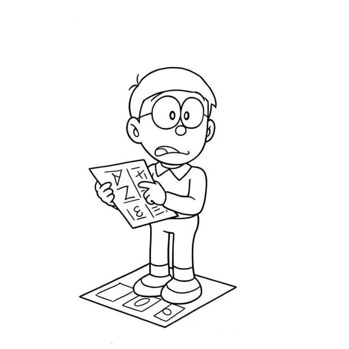 Tuyển tập tranh tô màu Nobita siêu dễ thương cho bé