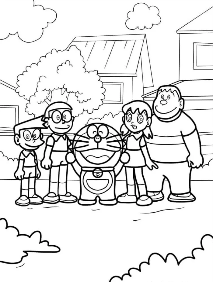 Tranh tô màu Doraemon và Nobita, khơi gợi trí tưởng tượng, niềm vui tuổi  thơ cho bé