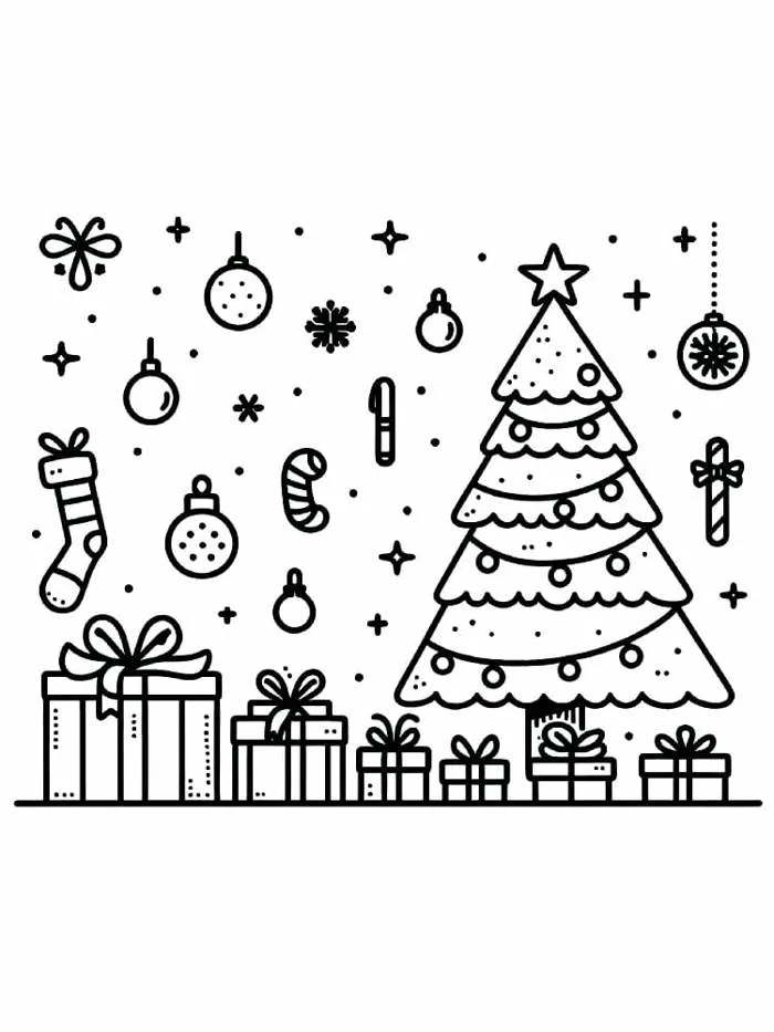 Tô Màu Cây Thông Noel - Tranh Tô Màu Cho Bé