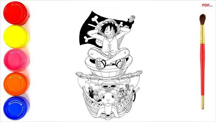40+ Tranh tô màu One Piece ngầu nhất cho bé tập tô