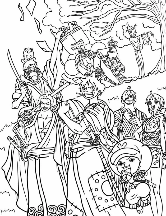 Tô màu One Piece Wano - Trang Tô Màu Cho Bé
