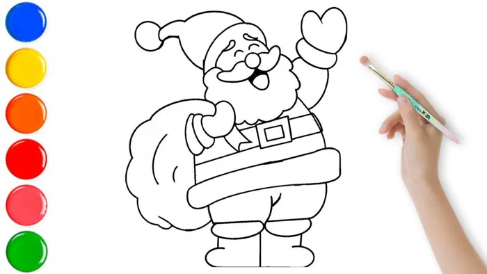 Bé vẽ ông già Noel phát quà cho đêm Giáng Sinh | How to draw the Santa  Clause