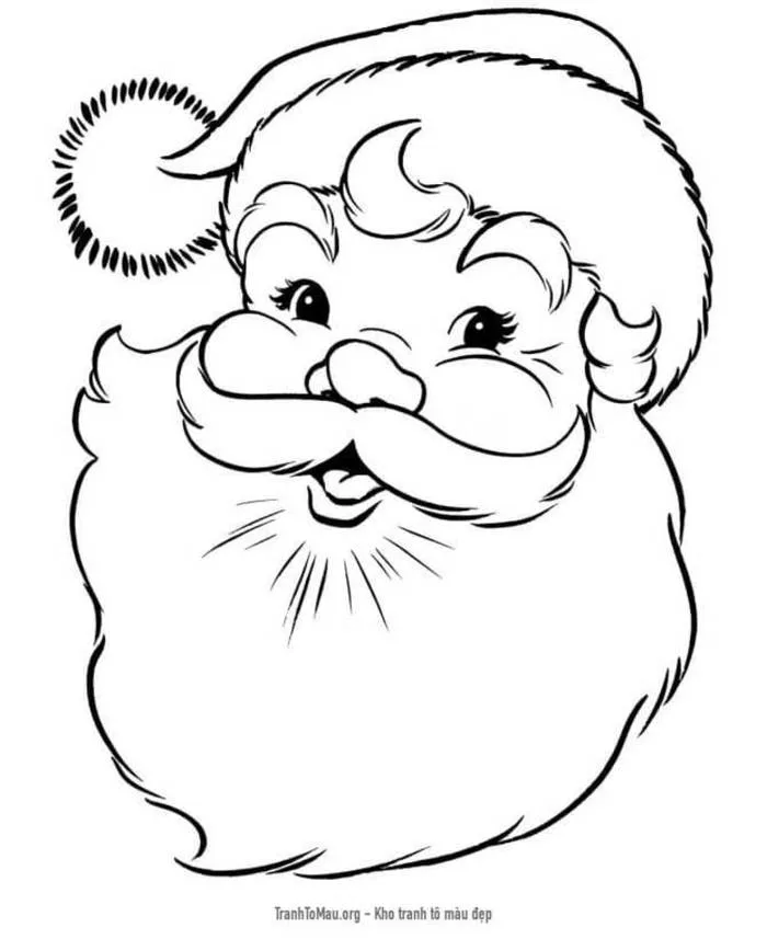 Tải tranh tô màu Khuôn Mặt Ông Già Noel
