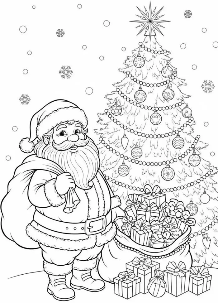 Tranh tô màu ông già Noel, cánh cửa đưa bé bước vào thế giới Giáng sinh  nhiệm màu
