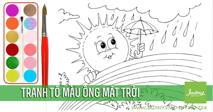 Bộ tranh tô màu ông mặt trời đẹp cho bé từ 3 tuổi – Jadiny