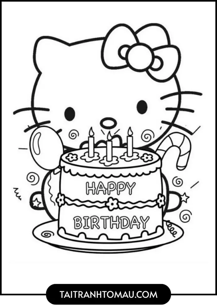 300+ Tranh Tô Màu Hello Kitty Cho Bé – Miễn Phí