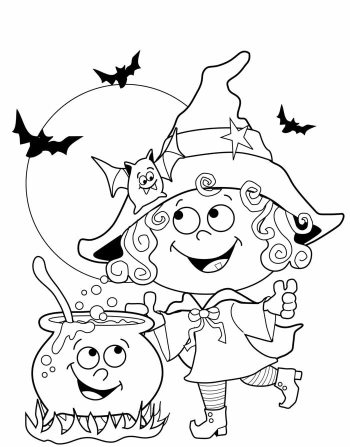 Tô màu Phù Thủy Halloween - Trang Tô Màu Cho Bé
