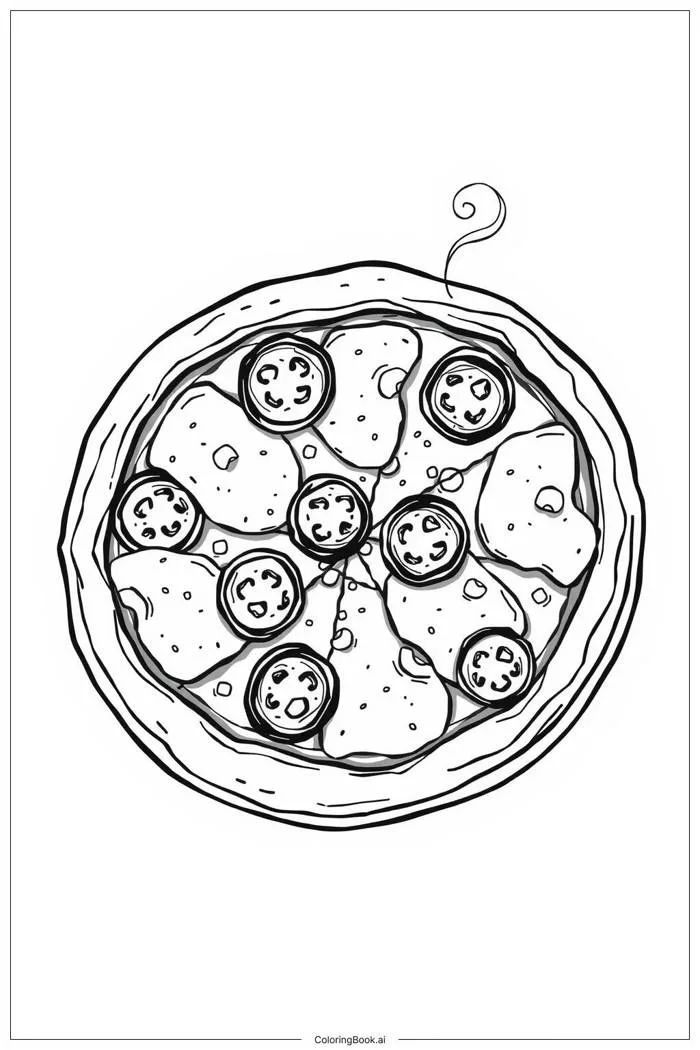 Trang Tô Màu Pizza Nguyên Cái với Pepperoni (Có thể In Miễn Phí dưới định  dạng PDF & PNG)