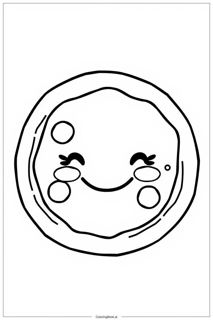 Trang Tô Màu Bánh Pizza Kawaii Đơn Giản (Có thể In Miễn Phí dưới định dạng  PDF & PNG)