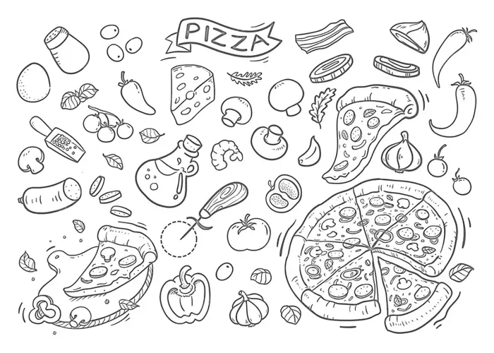 Tô màu pizza giúp bé rèn luyện trí tưởng tượng sáng tạo