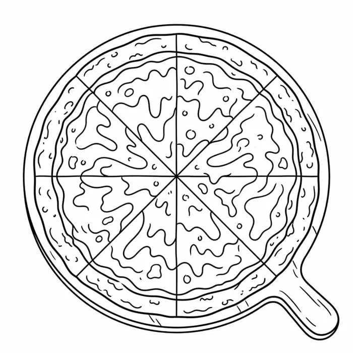 Tô màu Bánh Pizza Ngộ Nghĩnh - Trang Tô Màu Cho Bé