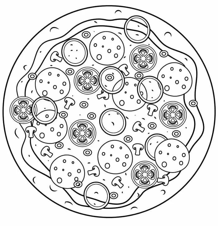 Tô màu Bánh Pizza Ngon - Trang Tô Màu Cho Bé