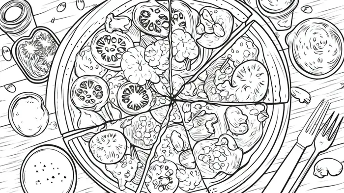 Tô màu pizza giúp bé rèn luyện trí tưởng tượng sáng tạo