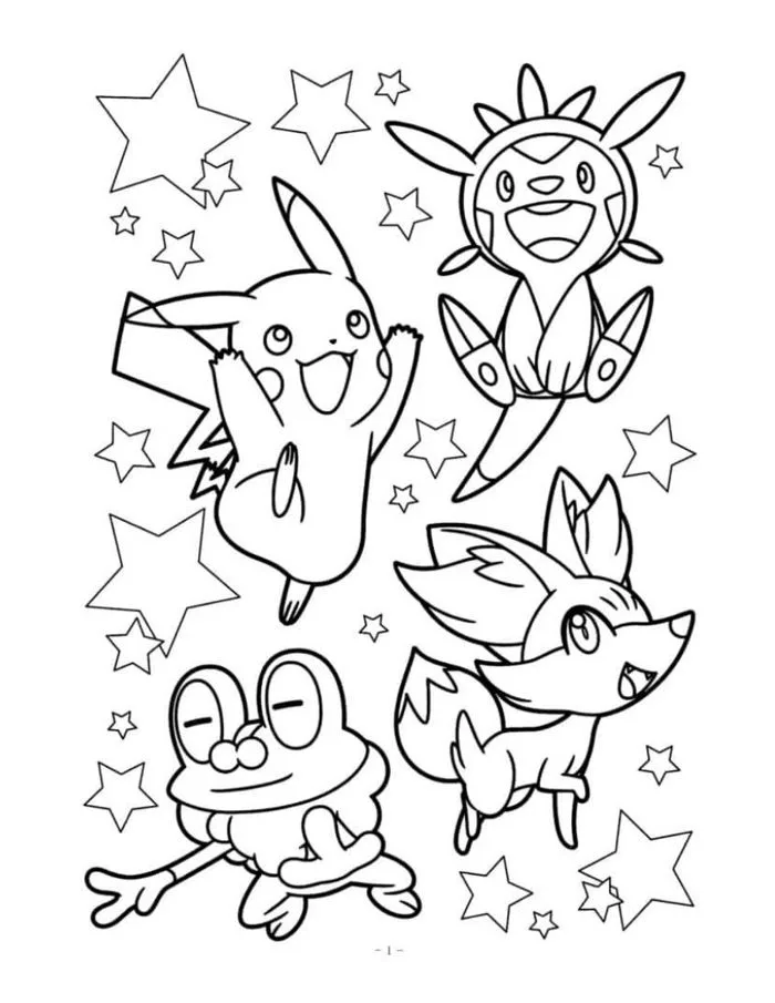 100+ tranh tô màu Pokemon đa dạng, đơn giản cho bé thỏa thích sáng tạo