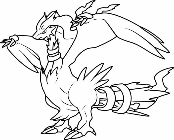 Tô màu Pokemon Huyền Thoại Reshiram - Trang Tô Màu Cho Bé