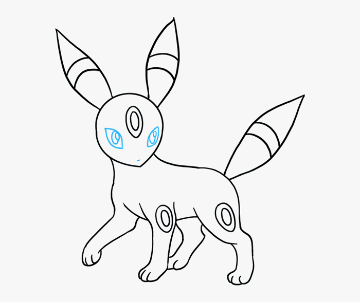 How To Draw Umbreon - Tranh Tô Màu Pokemon, HD Png Download , Transparent  Png Image - PNGitem