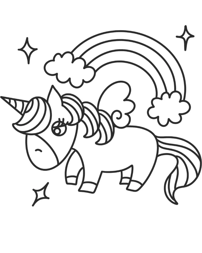 Tải hình tranh tô màu ngựa Pony cầu vồng rực rỡ