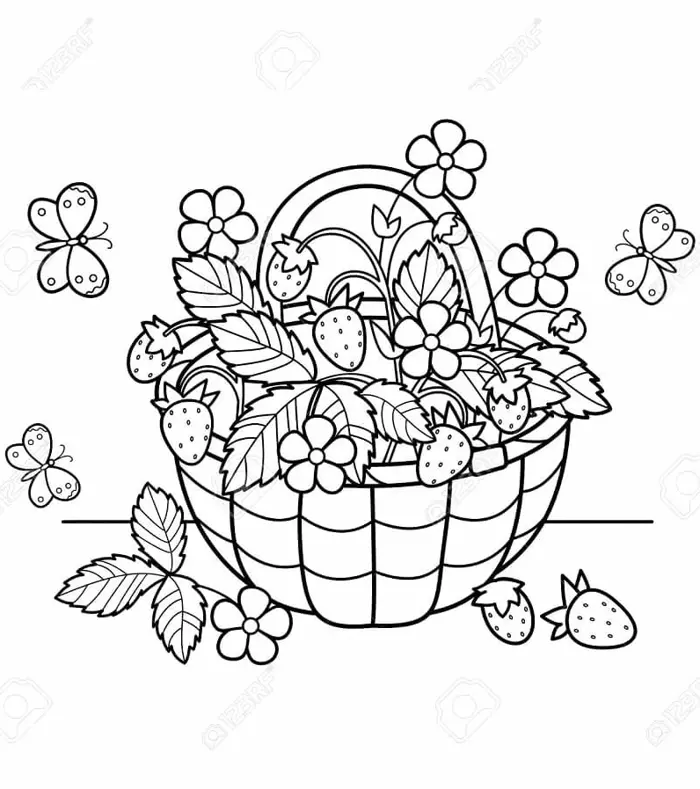 Bộ sưu tập tranh tô màu quả dâu tây giúp bé thỏa sức sáng tạo