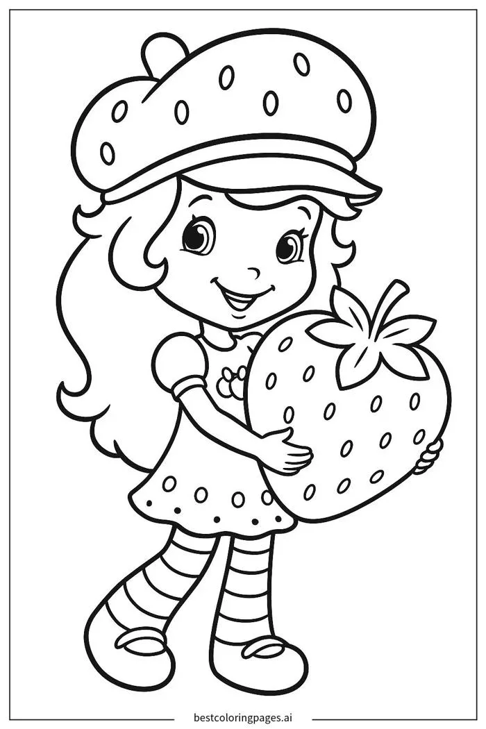 Dâu Tây Nhỏ Cầm Quả Dâu Tây Trang tô màu - In miễn phí | BestColoringPages  AI