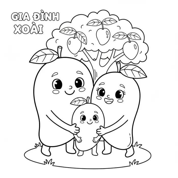 Bộ sưu tập tranh tô màu quả xoài đáng yêu kích thích trí sáng tạo của bé