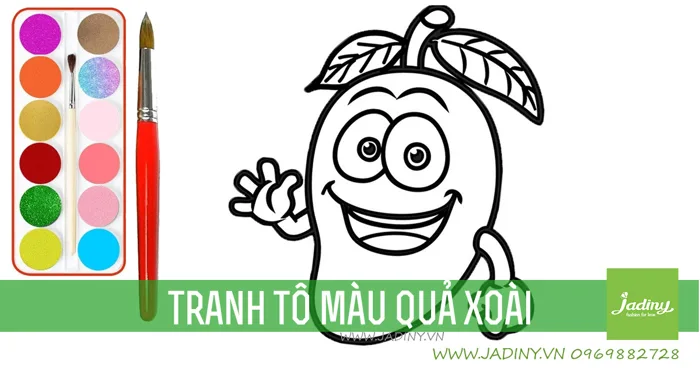 Tổng hợp tranh tô màu quả xoài dễ thương cho bé – Jadiny