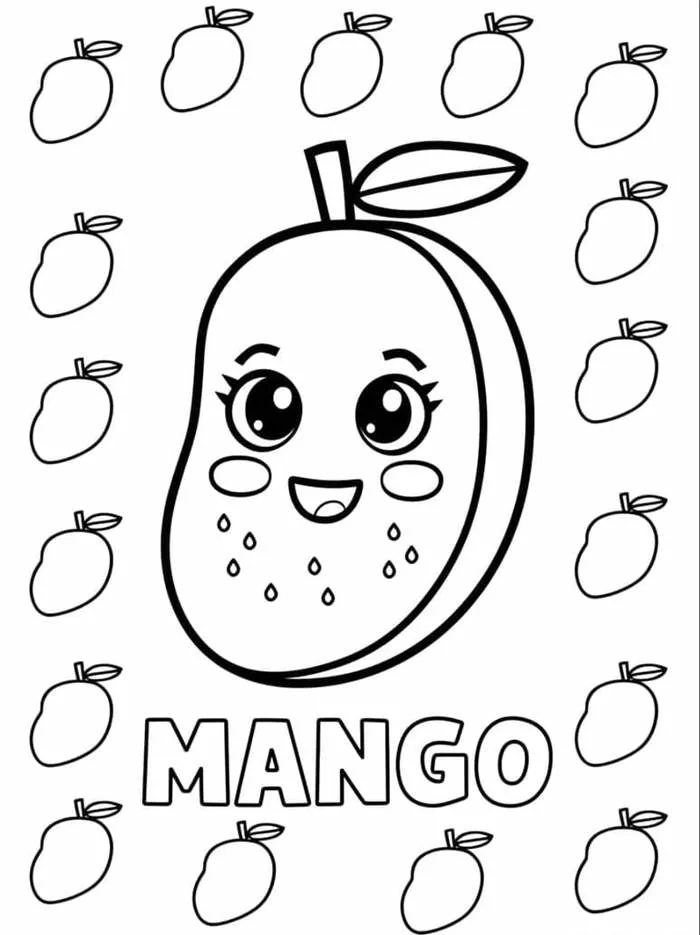Tô màu Quả Xoài - Trang Tô Màu Cho Bé
