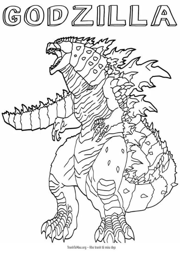 Tải tranh tô màu Quái Vật Godzilla Giận dữ