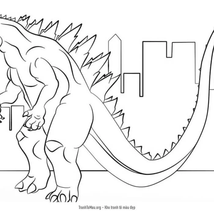 Tải tranh tô màu Quái Vật Godzilla Tức Giận