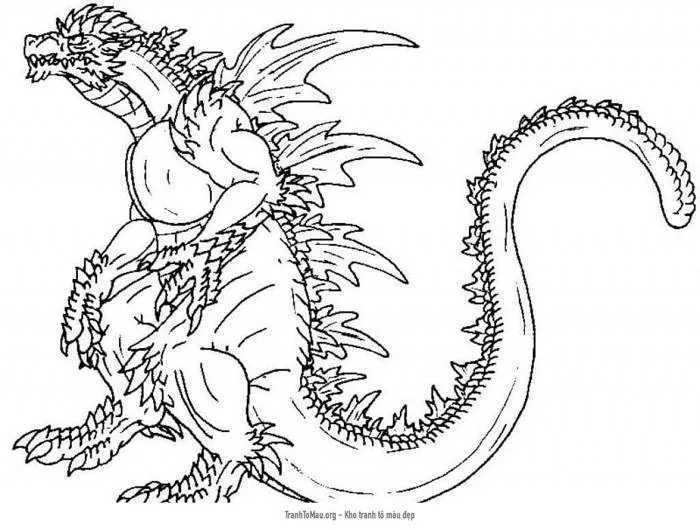 Tải tranh tô màu Quái Vật Godzilla Khổng Lồ