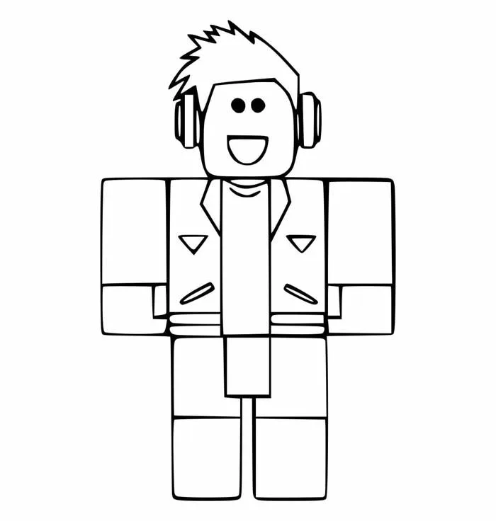 Tô màu Nhân Vật Roblox Đeo Tai Nghe - Trang Tô Màu Cho Bé