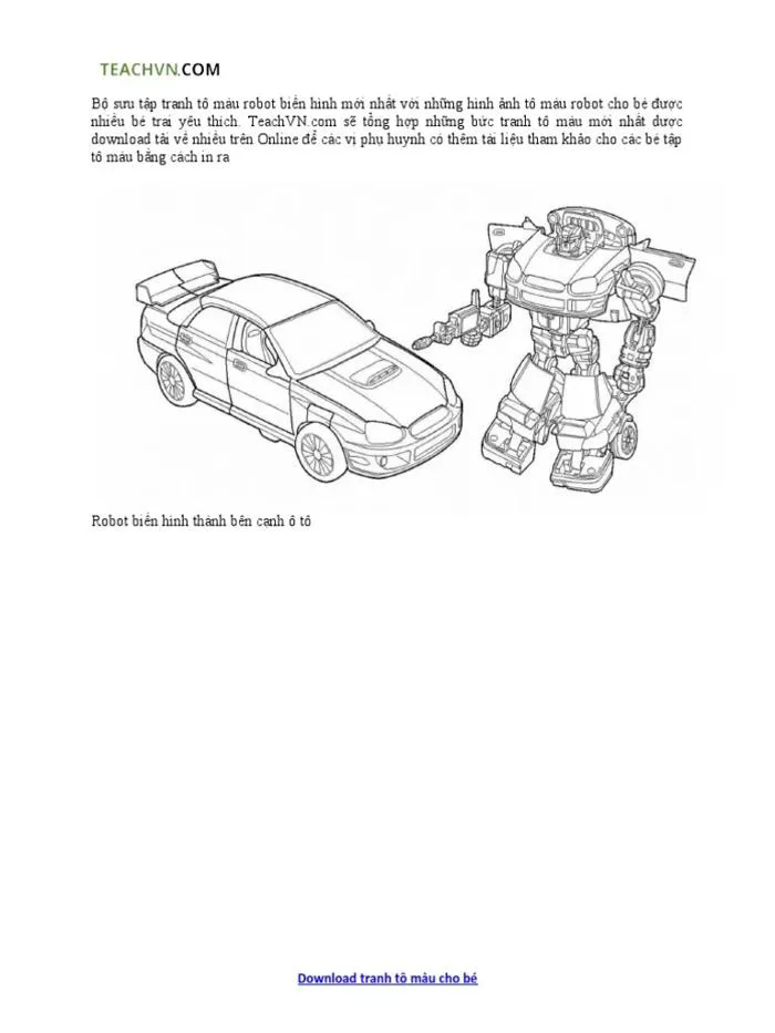 Tranh To Mau Robot Bien Hinh Dep Nhat Hien Nay | PDF
