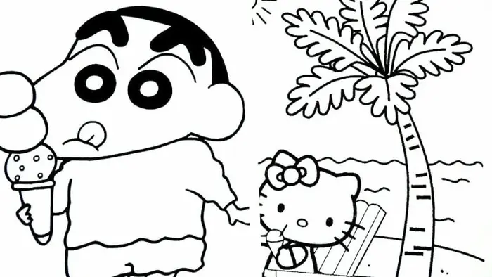 Bộ sưu tập tranh tô màu Shin cậu bé bút chì siêu hài hước