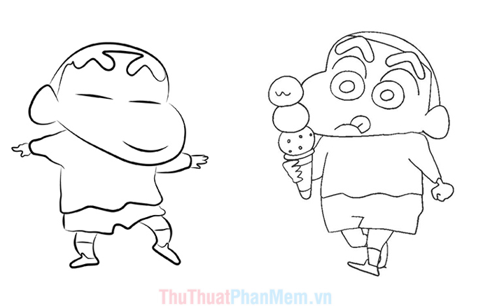 Tranh tô màu Shin - Cậu bé bút chì