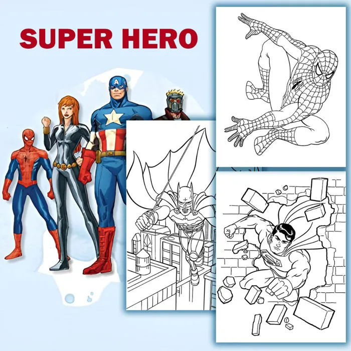Tranh Tô Màu Siêu Nhân (Superhero) - Bộ 50 Tờ A4 A5 Cho Bé Tập Tô Màu Sáng  Tạo | Shopee Việt Nam