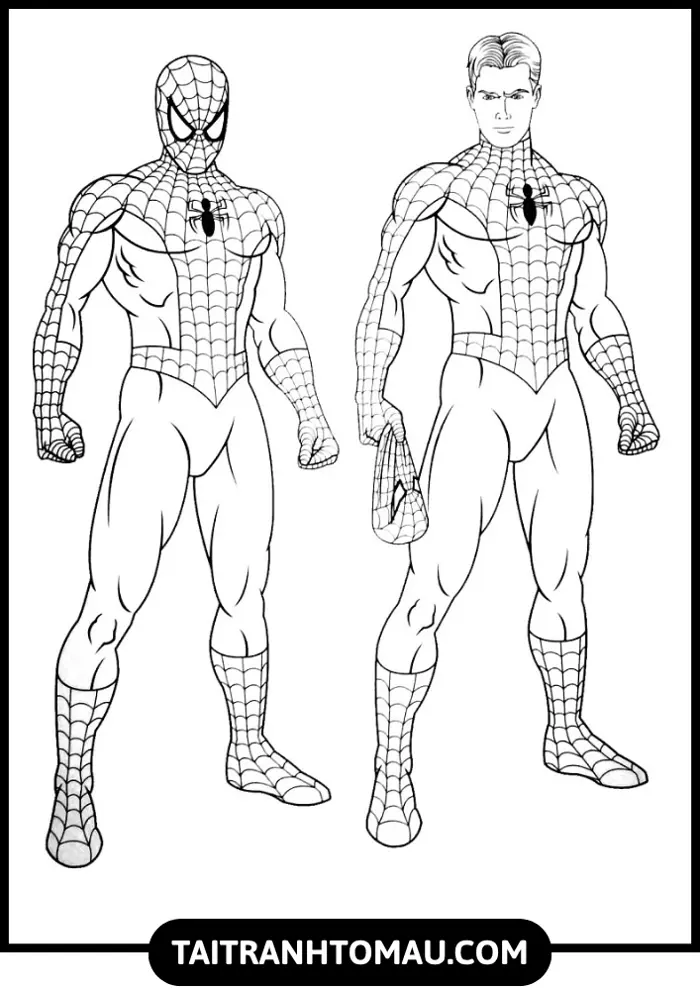 Tải 100+ Tranh Tô Màu Người Nhện (Spider-Man) Cực Ngầu Cho Bé Trai [Miễn