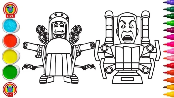 Trang tô màu Skibidi Toilet hoạt hình/ Skibidi Toilet Coloring Pages/  Coloring Pages/ NCS Release