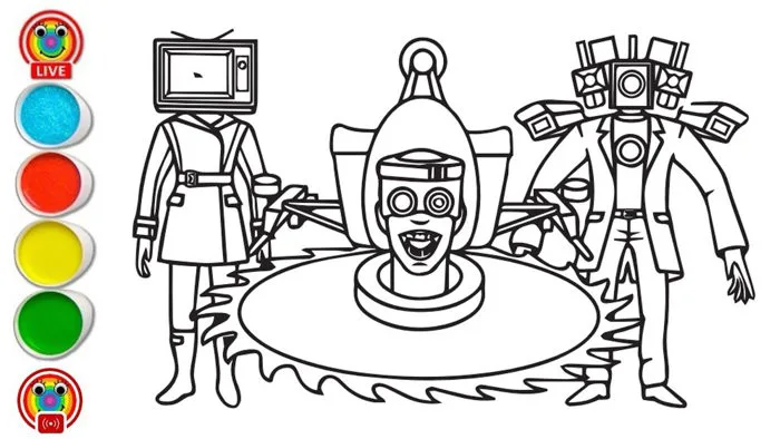 Nhà vệ sinh Skibidi Trang tô màu/Skibidi Toilet Coloring Pages/Titan TV Man  Coloring Page/NCS MUSIC