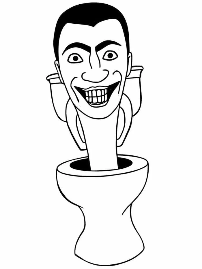 Tô màu Skibidi Toilet Cười Đáng Sợ - Trang Tô Màu Cho Bé