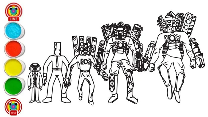 Skibidi Toilet Trang tô màu mới/ Evolution of Titan Speakerman Boss/ New  Coloring Pages/ NCS Release