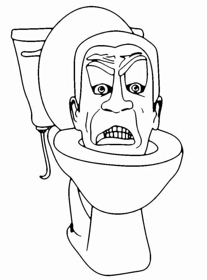 Tô màu Skibidi Toilet Tức Giận - Trang Tô Màu Cho Bé