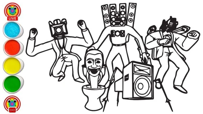 Trang tô màu Skibidi Toilet/ Skibidi Toilet Coloring Pages/Titan Speakerman  Coloring Pages/NCS MUSIC